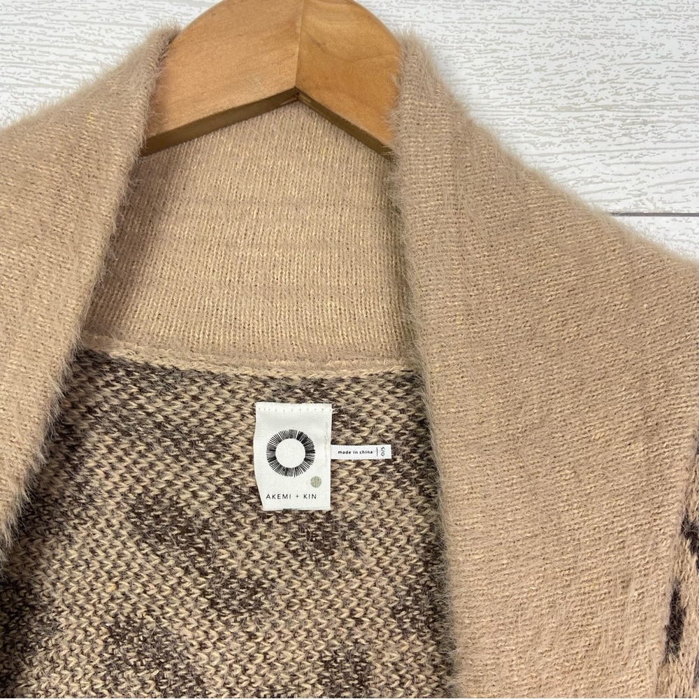 AKEMI KIN Anthropologie Leopard Fuzzy Oversized Dolman Cardigan Sweater Fall OS - Picture 8 of 10